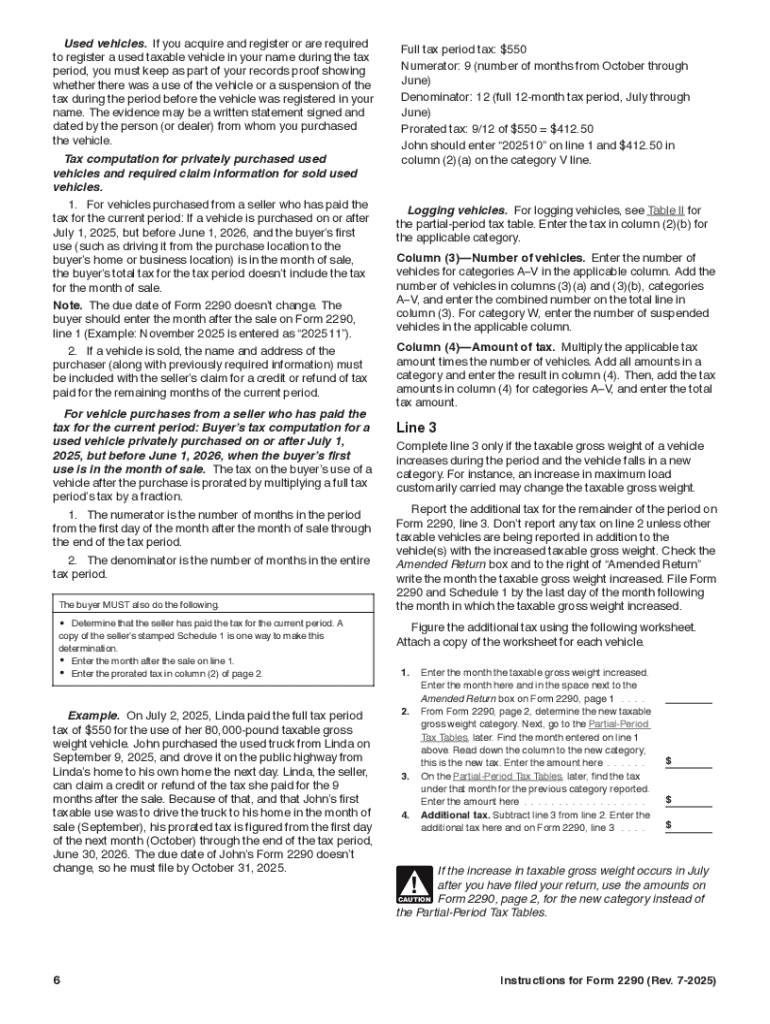 Form 2290 Preview on Page 1