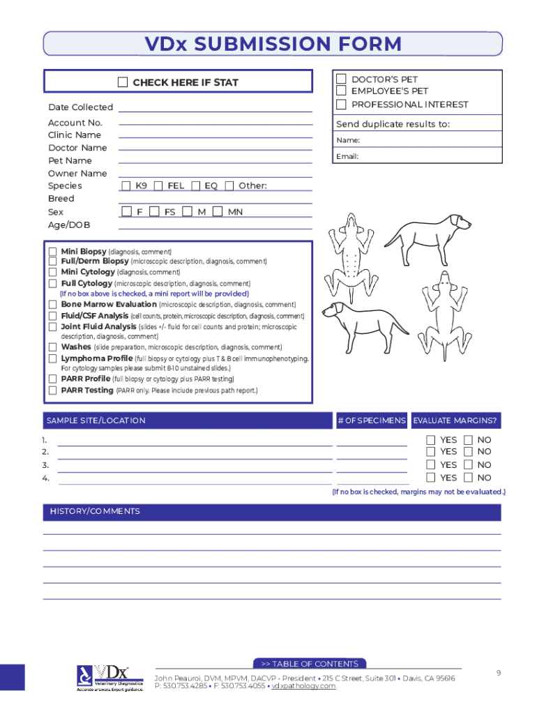 VDx Submission Form - Blank Fillable Template | Fill Out, Print ...