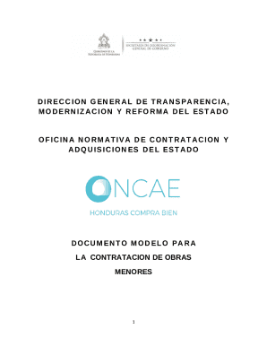 Documento Modelo Para La Contratacion De Obras Menores