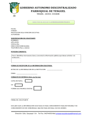 Formulario de solicitud de acceso a la informacin pblica