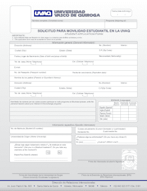 Solicitud Para Movilidad Estudiantil En La Uvaq