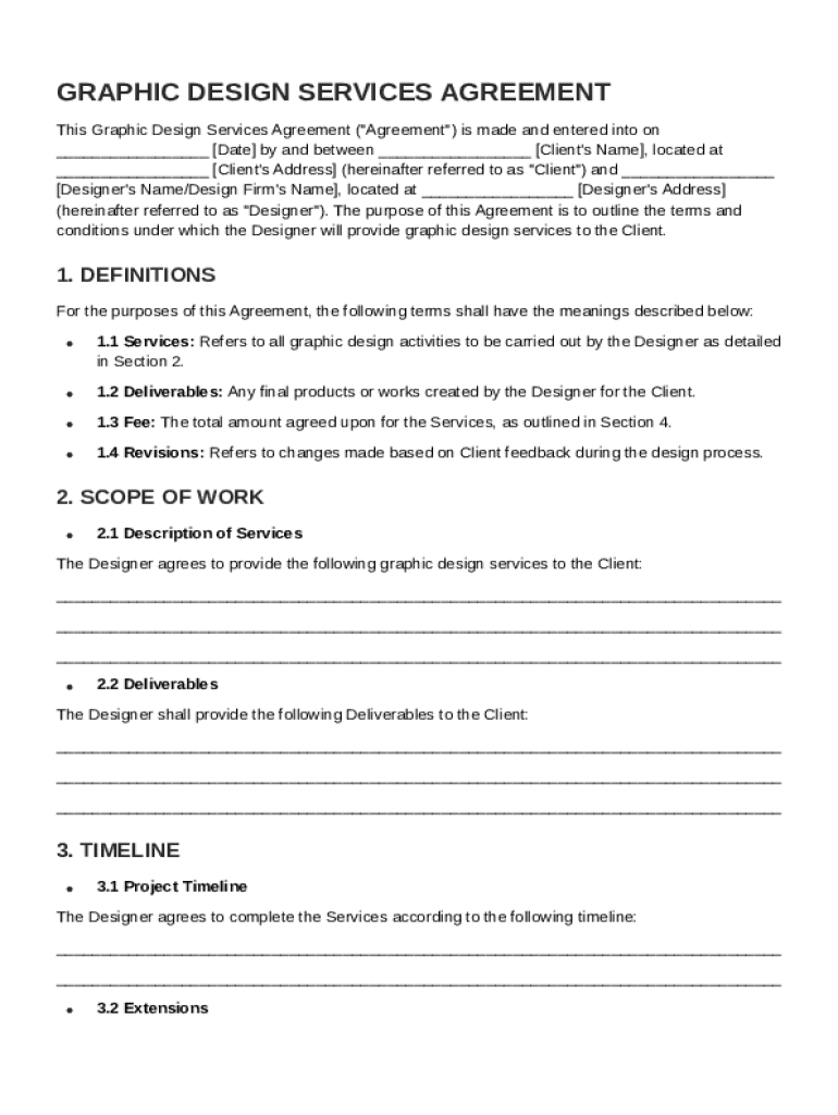 Graphic Design Letter Agreement Template Preview on Page 1