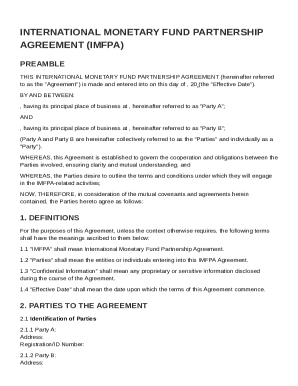 Imfpa Agreement Template Form Fill Online Printable Fillable Blank