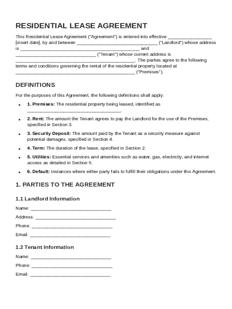 Rental for Home Agreement Template Preview on Page 1