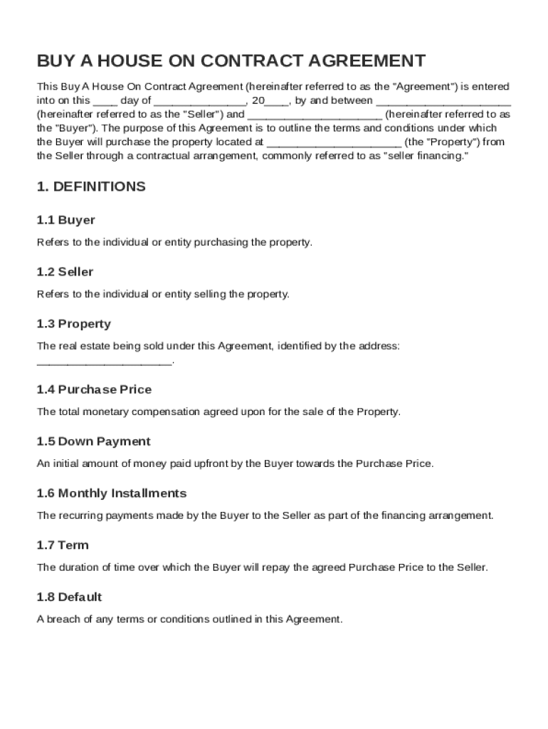 Buy A House On Contract Template Preview on Page 1