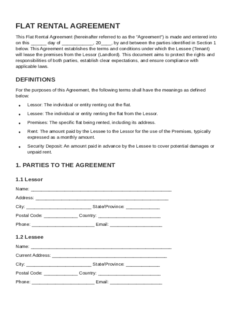 Flat Contract Template Preview on Page 1
