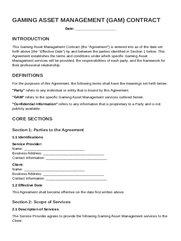 Gam Contract Template Preview on Page 1