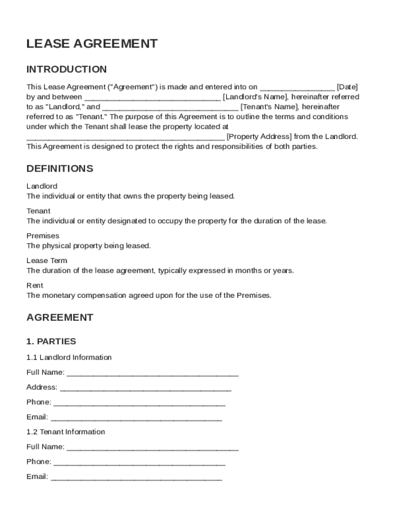 Lease Of Contract Template Preview on Page 1