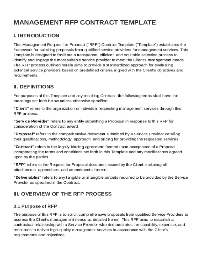 Management Rfp Contract Template Preview on Page 1