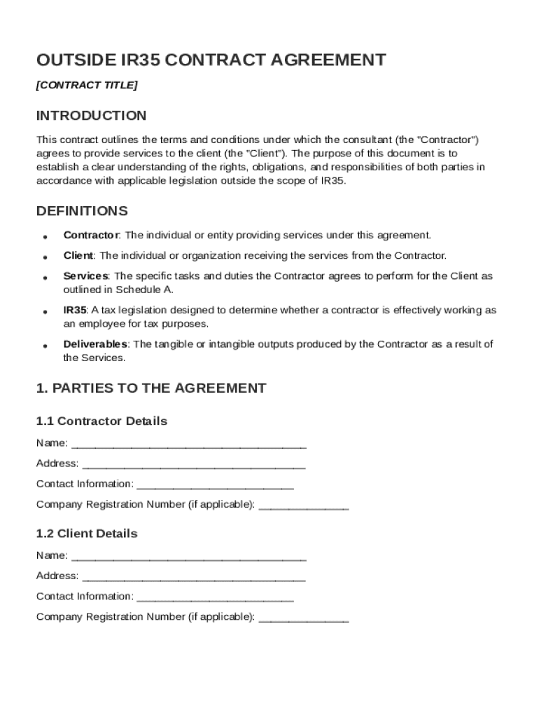 Outside Ir35 Contract Template Preview on Page 1
