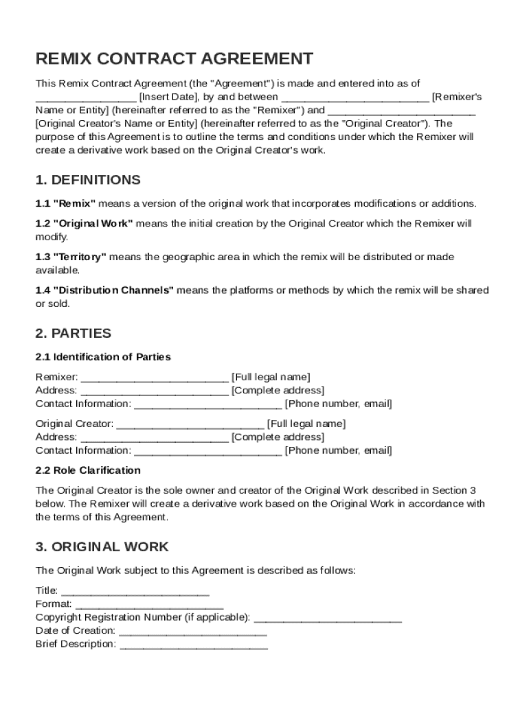 Remix Contract Template Preview on Page 1