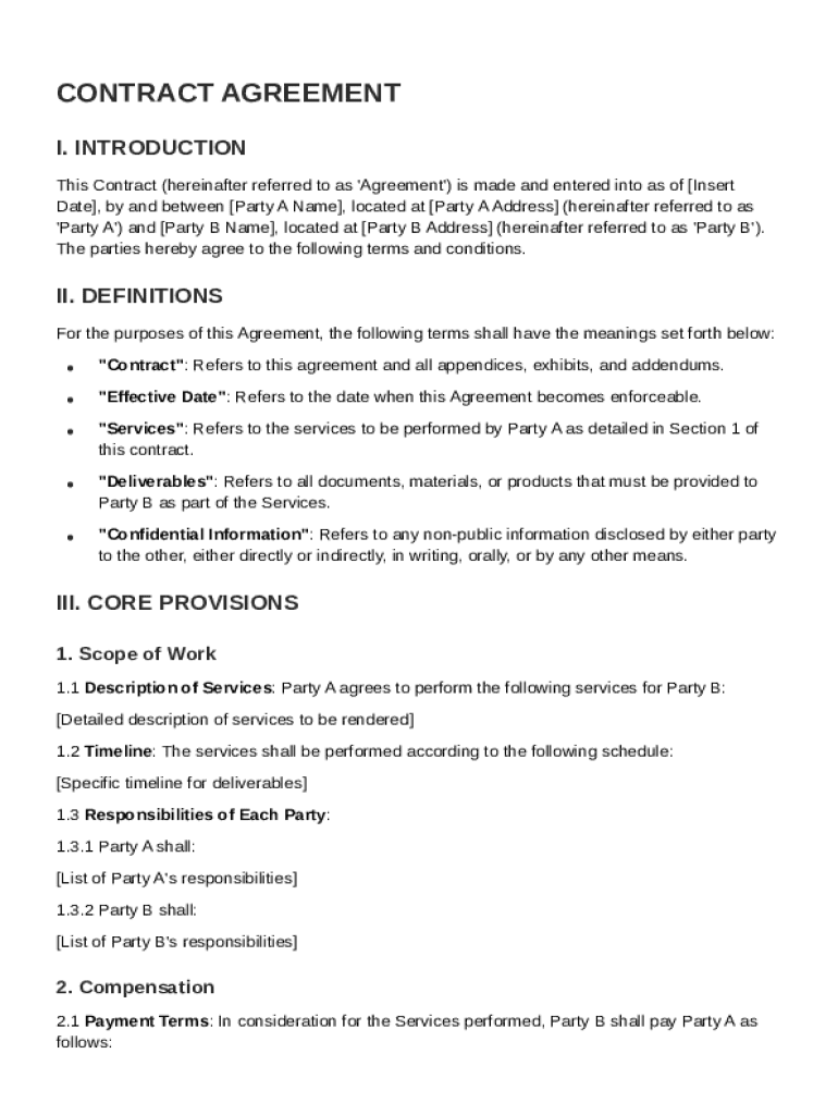 Sign Contract Template Preview on Page 1