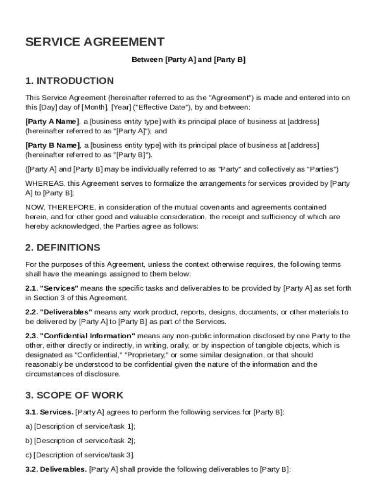 Spreadsheet Contract Template Preview on Page 1