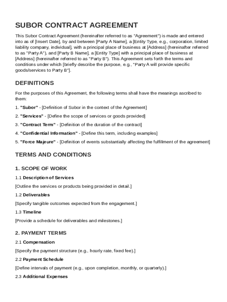 Subor Contract Template Preview on Page 1