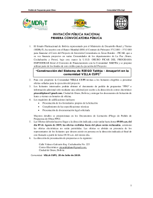 Pedido De Propuestas Para Obras