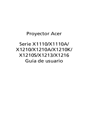 Guía De Usuario Proyector Acer