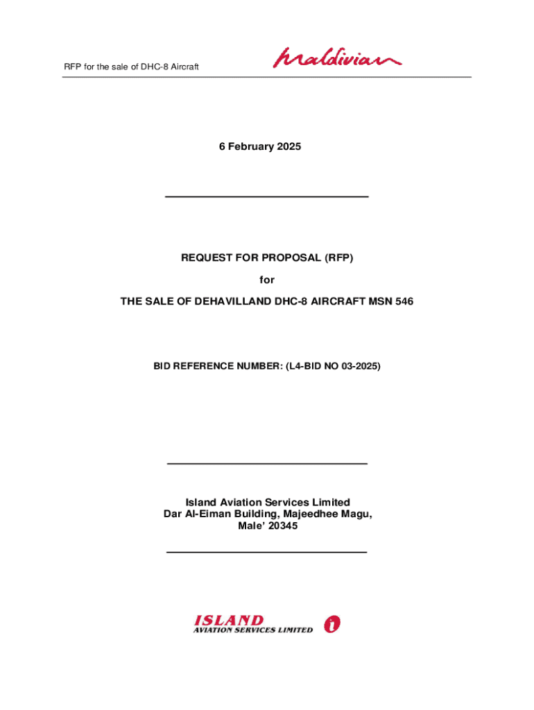 Fillable Online Request for Proposal (rfp) for the Sale of Dehavilland ...