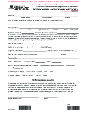 CDNM ABT Attendant Enrollment Packet - Spanish