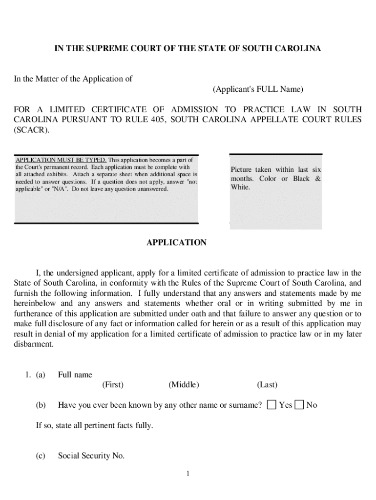 IN THE SUPREME COURT OF THE STATE OF SOUTH CAROLINA Preview on Page 1