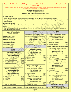 Sample Ballot