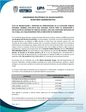 Acta De PresentaciÓn Y Apertura De Proposiciones