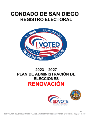 Plan De Administración De Elecciones - Condado De San Diego