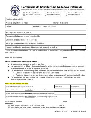 Formulario De Solicitar Una Ausencia Extendida