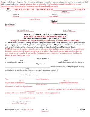 REQUEST FOR REGISTRATION OF A