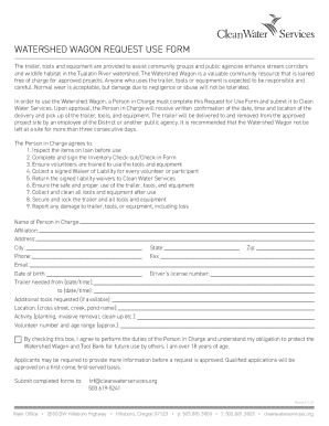 Watershed Wagon Request Use Form