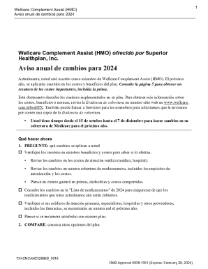 Wellcare Complement Assist (hmo) Aviso Anual De Cambios Para 2024