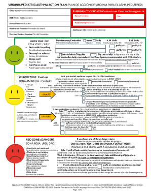 Virginia Pediatric Asthma Action Plan