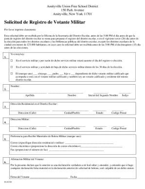 Solicitud De Registro De Votante Militar
