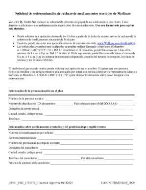 Solicitud De Redeterminación De Rechazo De Medicamentos Recetados De Medicare