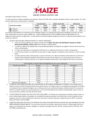 Spanish Application Packet for Free and Reduced Price School Meals