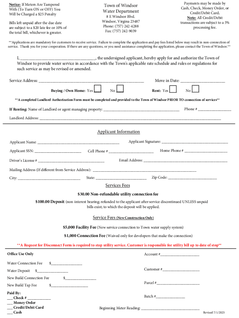 Discontinuation of Residential Water Service for Preview on Page 1