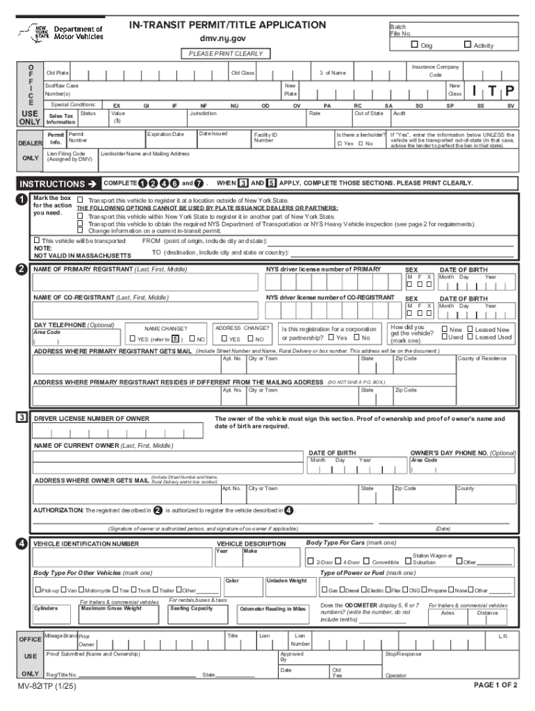 in-transit Permit title Application Preview on Page 1
