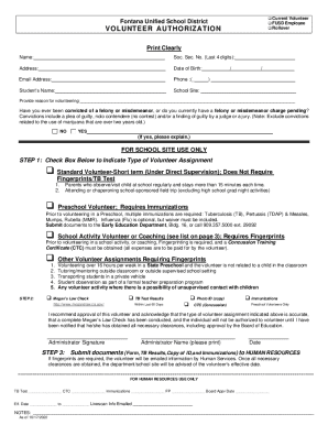 Volunteer Authorization