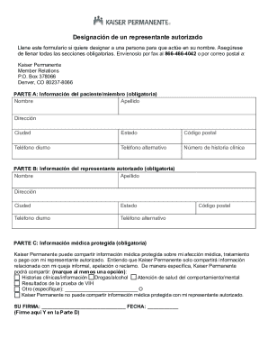 Designación De Un Representante Autorizado