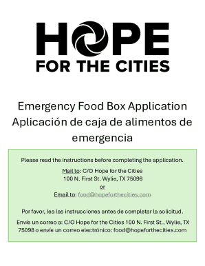 Emergency food box application