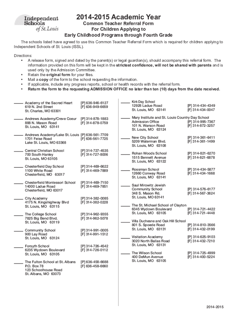 Common Teacher Referral Form Preview on Page 1