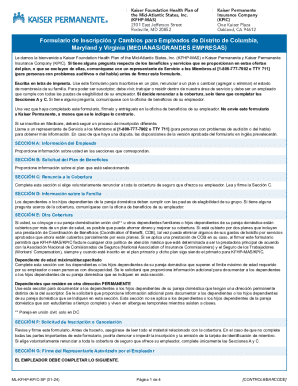 Formulario de inscripción y cambios para empleados
