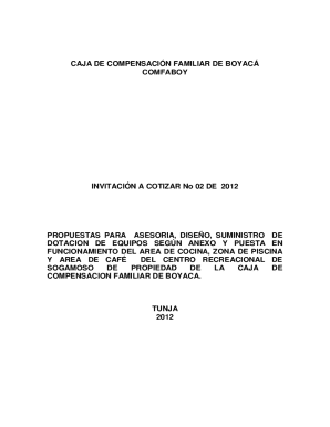 Invitación a cotizar no 02 de 2012