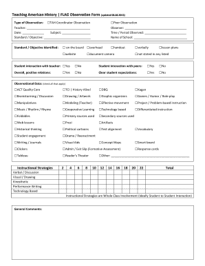 Teaching American History Observation Form