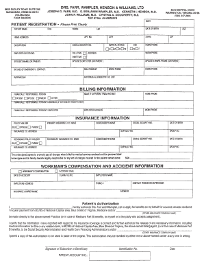 Patient's Medical History Form