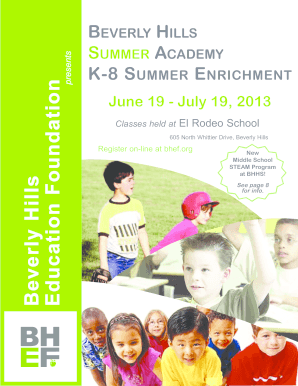 Summer School Brochure - Beverly Hills Education Foundation