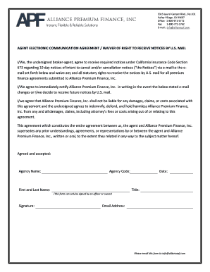 Agent Electronic Communication Agreement