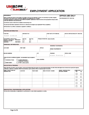 Employment Application Form