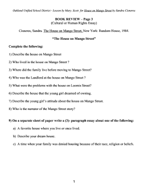 House on Mango Street Lesson Plan