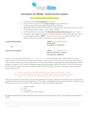 Old North State Water Company Service Application