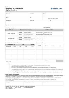 Hong Kong Additional Air-conditioning Application Form